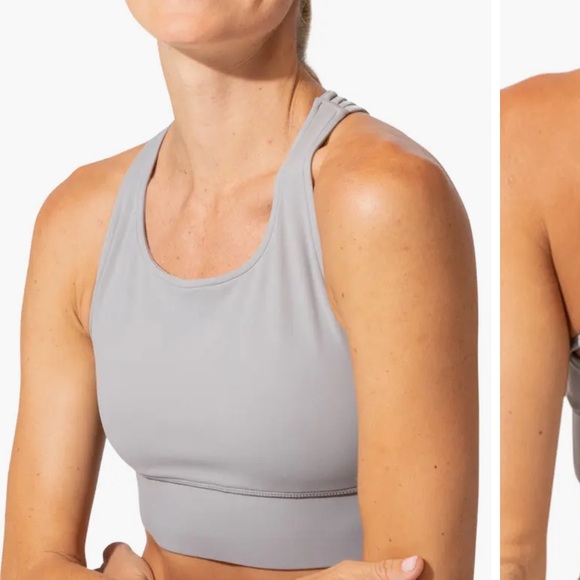 Threads 4 Thought | grey padless strappy sports bra size M - Picture 2 of 6